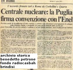 le sedi del nucleare in Puglia  decise nel 1981